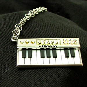Piano motive necklace